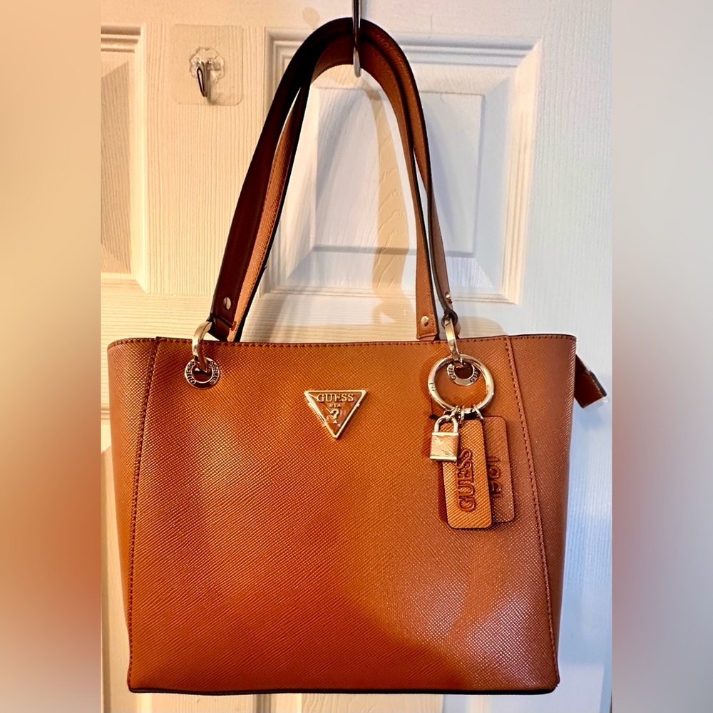 GUESS Noelle Small Tote Guess, Light Cognac - Picture 4 of 16